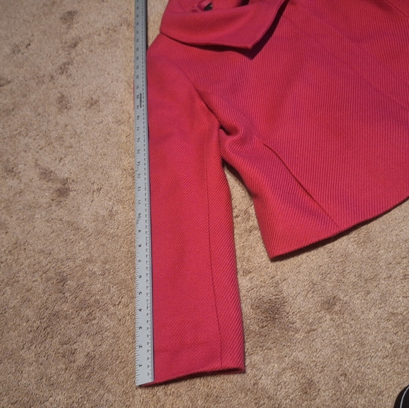 TALBOTS/ COLLARED MOTO ZIP JACKET /12P/ hot pink - Picture 8 of 12